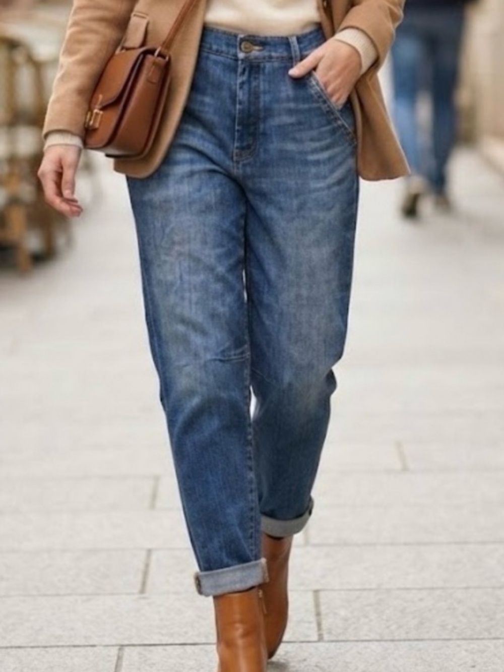 Fidelity Denim Jimi Relaxed Crop Blue Jeans Womens Size 27